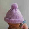 Muts babymuts gebreid pompom handgemaakt