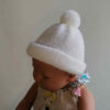 Muts babymuts gebreid pompom handgemaakt