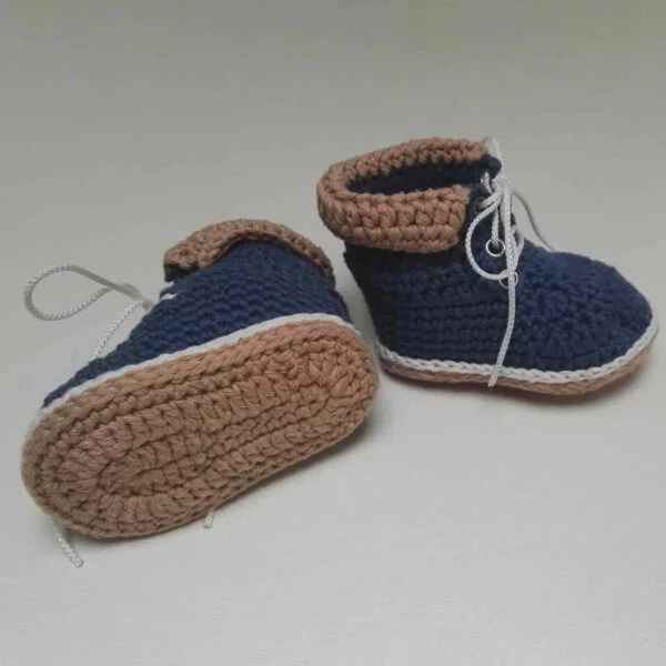 baby schoen Bergschoen gehaakt petrol