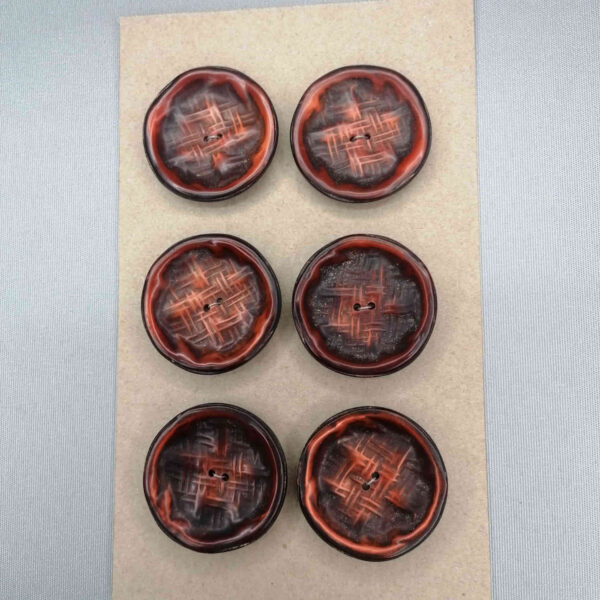 Knopen rood zwart 34mm vintage Metsie