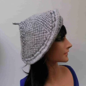 baret damesmuts gebreid wol grijs