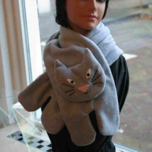 Sjaal Fleece poes grijs