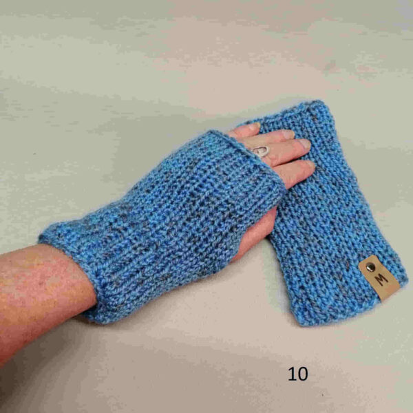 Handschoen vingerloos gebreid blauw